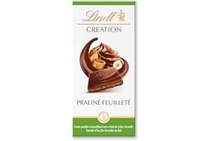 Lindt - Tablette CRÉATION Praliné Feuilleté - Chocolat au Lait, 150g