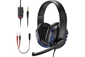Diswoe Gaming Headset for Ps-4 Ps-5, Headset for Xbox One s 3.5mm Wired Over-head Stereo Gaming Headphone with Mic Microphone Volume Control for PC Xbox One s Tablet Laptop Smartphone