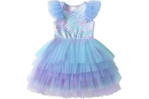 VIKITA Girls Dresses Mermaid Princess Tulle Party Wedding Dress 2-10 Years