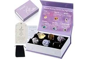 Faivykyd Sagittarius Crystals for Healing, Natural Spiritual Crystals with Horoscope Box, Zodiac Birthstone Crystal Set, Birthday Gifts for Women Men Friends, Healing Crystal for Beginners