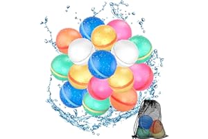 Tosekry 16 PCS Ballon a Eau Réutilisable, Ballon Eau Bombe a Eau Réutilisable Jouet Pour Piscine Jeu Eau Exterieur Enfant, Fermeture Automatique en une Seconde