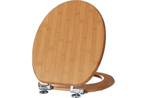 SINOBATH Abattant de WC avec système d'abaissement automatique, de qualité supérieure et stable, en bois de bambou (bambou)