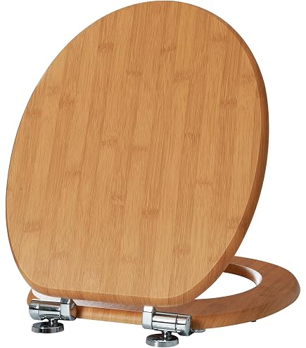 ADOB, WC Sitz Klobrille Bambus gestreift, Bamboo Natur, nachhaltig, warm,  rostfreie Edelstahlscharniere, universalpassend, 33331 : Amazon.de: Baumarkt