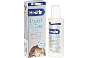 Hedrin Treat & Go Leave-In Lotion, Fast, No Fuss Lice & Nit Treatment, Kills Head Lice & Eggs, Clinically Tested, Suitable for Adults & Children, 1 x 50ml (2 x 25ml Treatments)