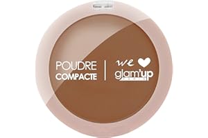 GLAM UP Glam'Up Paris - Poudre Compacte - Poudre Pressée - Couverture Complète - Longue Tenue - Fini Mat et Naturel - Contrôle de la Brillance - N°5 - Moka