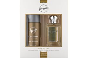 Designer Fragrances One Billion Male Gift Set - Includes 150ml Body Spray Deodorant Cans and 50ml Men’s Eau De Parfum Sprays - For Instant Freshness on The Go - Long Lasting Smells