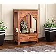 SHREE NATURAL® Wooden Pooja Mandir with 1 Drawer & 1 Tray Storage Decoration | Pooja Mandap | Solid Wood Home Temple for Home Decor. (Honeys)