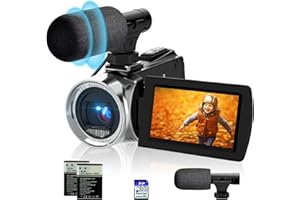 ISHARE Video Camera 4K 48MP Camcorder,Digital YouTube Vlogging Camera Recorder 270° Degrees Flip Screen with 2 Batteries and a 32G SD card