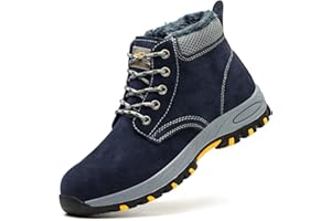 SROTER Damen Herren Arbeitsschuhe Stahlkappe Wasserdicht Gefüttert Sicherheitsschuhe Schneestiefel Trekking Wanderschuhe Winterschuhe Stiefel Trekking Schuhe