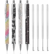 10 Penne A Sfera Metalliche Glitterate Con Clip - Inchiostro Blu - Idee Regalo Per Ufficio