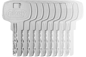 GERCAR 10 llaves de repuesto para cilindro doble y pomo de 60, 70, 80, 90 mm – Llave adicional con cierre igual / diferente para servicio de llaves de repuesto (10 unidades)