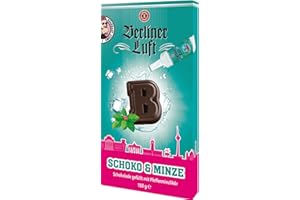 Piasten Berliner Luft Schoko und Minze Alkoholpralinen 150g Schokolade gefüllt mit echter Berliner Luft Schoko Pralinen mit mind. 47% alkoholhaltiger Füllung (1 x 150g)