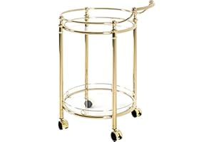 HAKU Möbel Carrello di servizio ottone placcato, Metallo, vetro di sicurezza - Dim. L 59 cm x A 79 cm x P 49 cm, Stile Contemporaneo