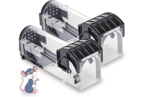 BXLIVE Upgrade Humane Mouse Traps 2 Pack, Huge Size Suitable for Mouse, High Sensitivity Quick Capture, No-Kill to Mouse Catch & Release, Easy to Wash & Set, Pet & Children Friendly