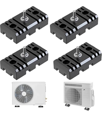 Lot De 4 Amortisseurs De Vibrations En Caoutchouc - 50 X 50 X 20 Mm - Isolation Des Vibrations - Tapis D'amortissement Pour Climatisation Et Compresseur D'air