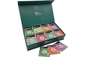 Touch Organic - Coffret Dégustation de Thés Bio | 8 Variétés & 80 Sachets | Collection Premium avec Thés verts, blanc et parfumés | Coffret cadeau