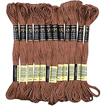 12 Matassine Filo Ricamo Marrone - Cotone Egiziano OEKO-TEX - Foto 3