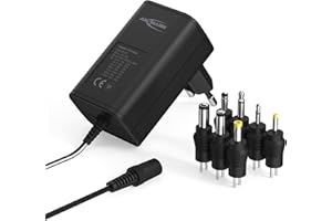 ANSMANN Adaptateur Secteur APS600 (1 PCE) – Chargeur Universel pour appareils électriques (Tondeuse, babyphone, Outil de Mesure, etc.) – Chargeur & 7 connecteurs universels