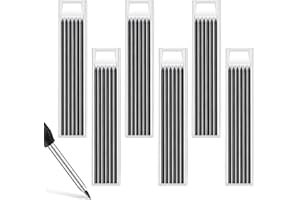 NINECHAIN 36Pcs Carpenter Pencil Refills, 2.8mm Solid Lead Compatible With Tracer/Pica, Long Head Deep Hole Marker for Woodworking, Construction (Black)