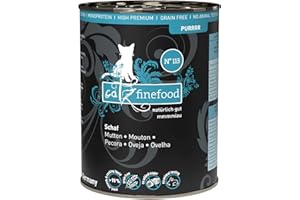 catz finefood Purrrr Monoprotein karma dla kotów mokra nr 113, dla kotów wrażliwych na odżywianie, 70% zawartości mięsa, puszka 6 x 400 g