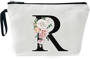 JEKUGOT Personalisierte Make-up-Taschen, Geburtstagsgeschenke für Frauen, A-Z, personalisierte Geschenke für Frauen, einzigartige Freundschaftsgeschenke für Frauen, Braut-Kosmetiktasche, Geschenke für beste