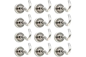 ZFYQ Gancio magnetico, 16MM 9KG 20lbs Potente Magnete al Neodimio Supporto a Gancio per gli Accessori di Cucina Casa Portaoggetti e Organizzazione, 12 Pezzi