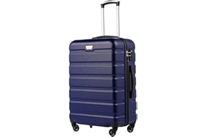 COOLIFE Koffer Premium Koffer Hartschalenkoffer Trolley Rollkoffer Reisekoffer Kofferset Handgepäck mit TSA-Schloss und 4 Rollen (Dunkelblau, Handgepäck)