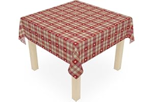 AKAKUS Table Cloth Wipeable Tablecloth PVC Plastic Wipe Clean Waterproof Square Table Cover Protector for Kitchen Picnic Outdoor Indoor (Red, 137x185.cm (54"x73" inch))
