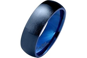 Paula & Fritz® matt poliert 6mm breit Edelstahlring Damen-Ring Verlobungs-Ring Freundschaftsring Herrenring Partnerring blau Gold schwarz roségold Silber verfügbare Ringgrößen 47 (15) – 69 (22)