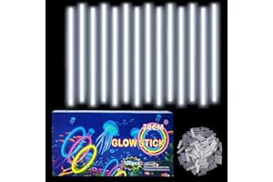 COSORO Braccialetti Luminosi Fluorescenti Bianco 100 Pezzi, Colorati Bastoni Bulk con 100 Connettori, Glow Sticks Bambini Adulti per Compleanno, Feste, Carnevale, Capodanno, Pasqua, Halloween