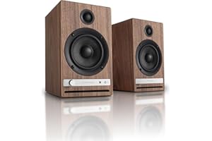 Audioengine HD4 Wireless Speaker Bluetooth | Bookshelf Speakers | 120W Powered Stereo Speakers | 24-bit DAC | Real Walnut Wood Veneer