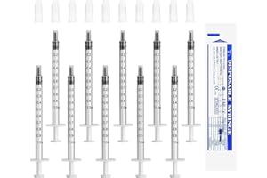 JOYSKY 50Pcs 1ml Syringes with Cap Sterile Syringes for Colostrum Syringe 1ml for Use in Scientific Laboratories, Liquid Measurement, Pet Feeding, Glue Applicators, and Other Non-Medical Applications