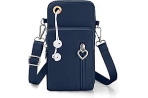 Aucuu Borsa a Tracolla da Donna in Nylon, Mini Borsa a Tracolla con Cinghie Regolabili Staccabili, Fascia da Braccio per Cellulare con Porta Cuffie per Cellulari Sotto i 7"
