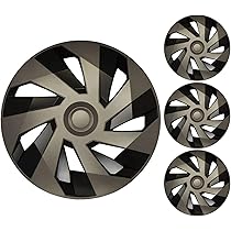 14 NCH UNVERSAL WHEEL TRMS CAR CAPS BLACK RED PLASTC 14" SET OF 4 - View #4