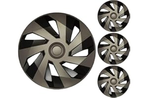 UKB4C Set of 4 Vector Graphite & Black Alloy Look Wheel Trims Hub Caps 16" Protection
