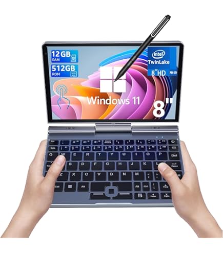 8 inch Mini Laptop Windows 11, 12th Gen Intel N100 Touch IPS