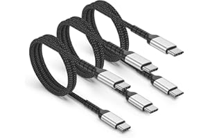 ADILIFT USB C Kabel 50cm 3Stück, 60W Datenkabel USB C auf USB C Geflochten Schnelllade, USB-C Ladekabel Kurz für iPhone 16/15 Pro Max, Samsung S25/S24, MacBook Pro/Air, Huawei P80, Pixel