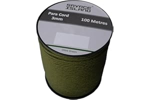 Savage Island 100m Spule Paracord 3mm für Camping Outdoor Basteln Gärtnern Survival Arrmy Heimwerken Bivak Hängematte Zelten Flechtleine Allzweckseil