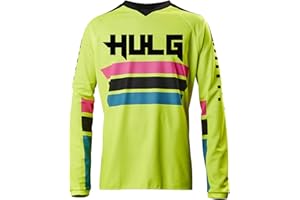 HULG Maillot De Cyclisme Hommes Manches Longues VTT Jersey Maillot De Vélo Vetement Respirant Séchage Cyclisme Tee Shirt Montagne Cycliste Vélo De Vetement Costume Fitness Hauts