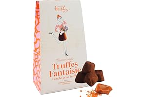 Chocolat Mathez - Truffes au chocolat aux éclats de caramel – Boite chocolat à offrir - Fabrication française – Étui en carton - Idée cadeau - 100g
