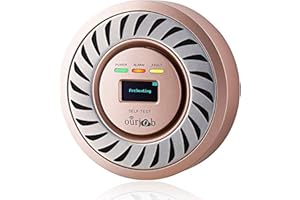 OURJOB CO Detector Carbon Monoxide Alarm, Electrochemical Sensor CO Alarm, Lithium Rechargeable Battery CO Gas Tester, USB Plug in CO Monitor with OLED Digital Display for Home/Garage/Caravan (Champagne)