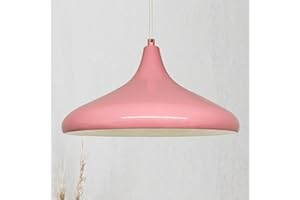 bamyum Champion Lampara Colgante 35 cm, Lámpara de Cocina, Lámpara Techo Colgante Vintage, Lámpara de Techo con Pantallas y Lámpara de Isla de Cocina de Metal de Lámparas de Techo, Rosa