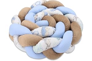 Totsy Baby Cuscino decorazione per bambini 200 cm - soffice cuscino decorativo camera dei bambini cuscino per bambini intrecciato cotone Minky Igel Blau