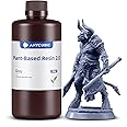 ANYCUBIC Plant-Based Resin 2.0, 3D Printer Resin with Ultra-low Odor, High Toughness and Low Shrinkage, 405nm UV Photopolymer Resin, Fast Curing and Compatible with All Resin 3D Printers, Grey 1kg