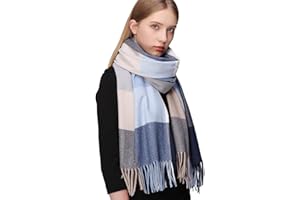 RIIQIICHY Tartán Bufanda Mujer Invierno Pashmina Grande Foulard Pañuelos Chal Fular Estolas