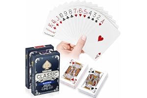 Wugauwor Plastic Waterproof Playing Cards, 2 Decks, Red and Blue, Premium Professional Poker Cards, Bridge Cards, Standard Index for Blackjack, Canasta Card Game