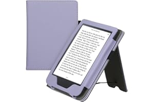 kwmobile Custodia Compatibile con Kobo Clara 2E - Cover Chiusura Magnetica Autosleep con Leggio e Portatessere - lavanda