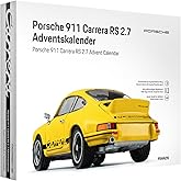 FRANZIS 67273 - Porsche 911 Carrera RS 2.7 Adventskalender - Modellbausatz im Maßstab 1:24, inkl. Soundbasis und 52-seitigem 
