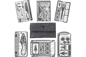 AGHOER 6 tarjetas de supervivencia para exteriores, para pesca, camping y supervivencia en el interior