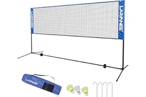 LARMNEE Red de Bádminton, Red de Tenis, Red Deportiva Portátil, Red de Bádminton Plegable, Ajustable en Tres Niveles, Juego de Rede de Entrenamiento para Exteriores Que Incluye Red